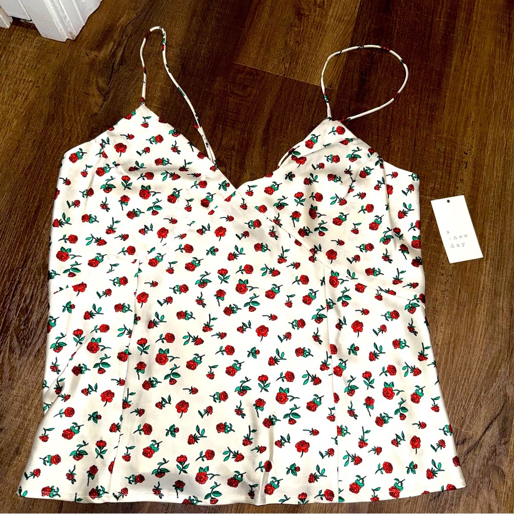 NWT Target A New Day Silky Rose Floral Top